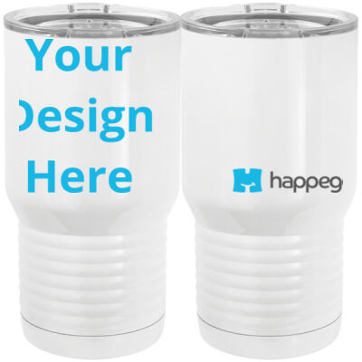 Happego Design5 - 20 oz. Tall Stainless Steel Vacuum Insulated Tumbler White Thumbnail