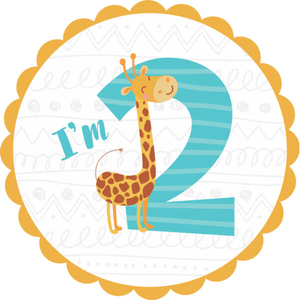 Two Birthday Animal Giraffe Number 2 Thumbnail